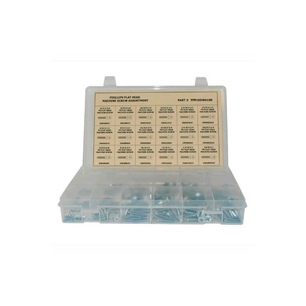 Machine Screw Assortment, Steel, Zinc Plated Finish